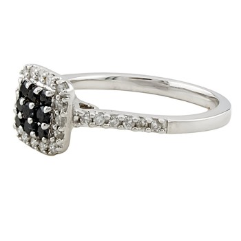 9ct white gold Diamond Cluster Ring size N