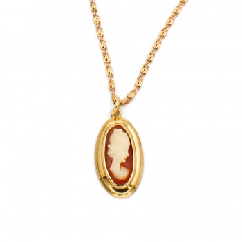 Vintage Gold-tone Oval shape Genuine Shell Cameo Pendant – TFD Jewellery  Crystals and Curio Pieces