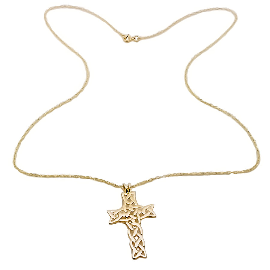 Second Hand 9ct Gold 1.7g 18 Inch Cross Pendant With Chain